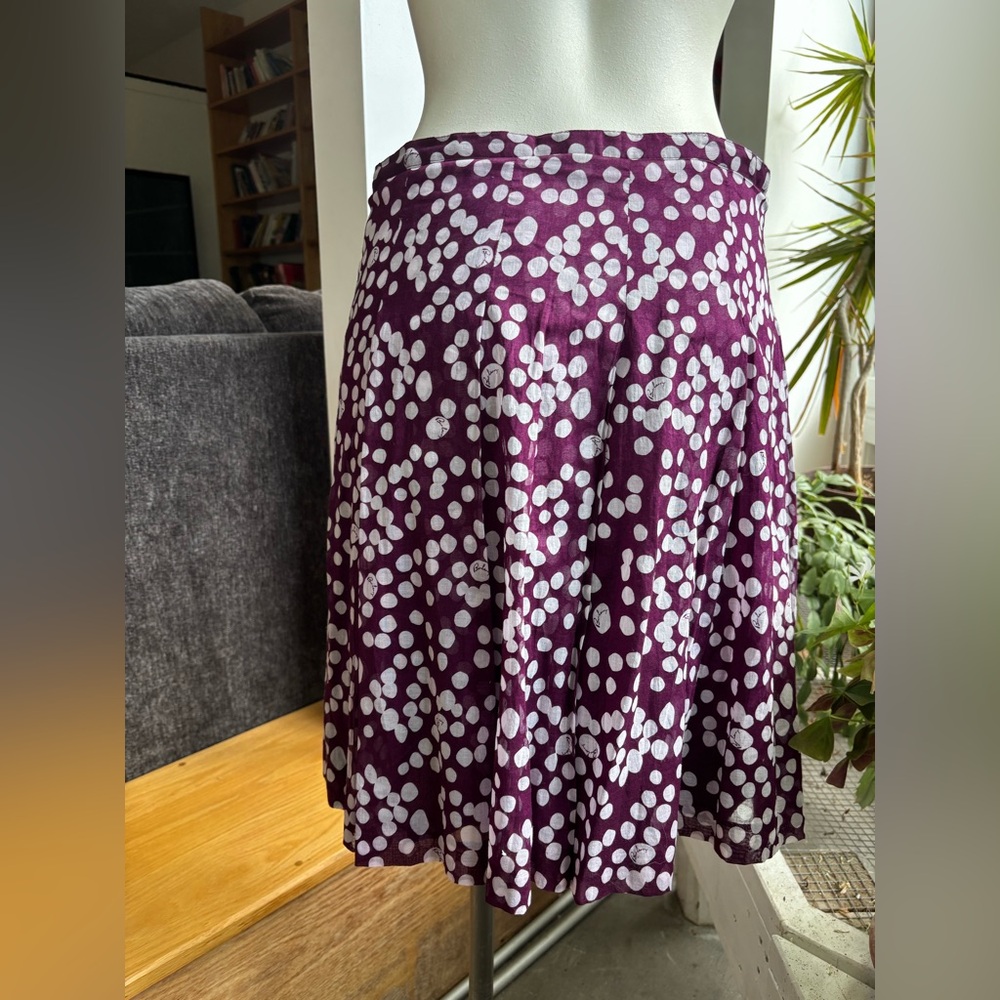 Burberry Purple and White A-Line Skirt